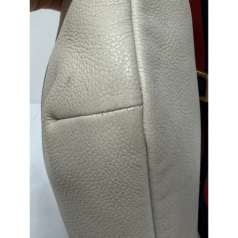 Gucci Logo Belt Bag White Leather Web Stripe Waist Crossbody Fanny Pack COA - Picture 7 of 15